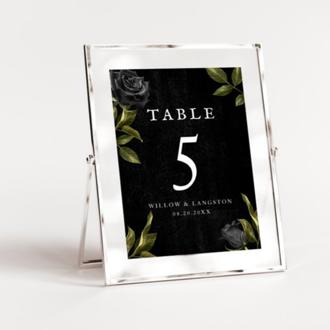 Numéro De Table Gothique Halloween Floral Mariage (Créateur téléchargé)