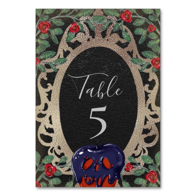 Numéro De Table Gothique Neige Blanche Fée Conte Thème Fête (Par défaut)