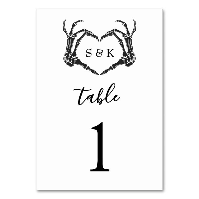 Numéro De Table Gothique Romantique Squelette main Halloween Maria (Par défaut)