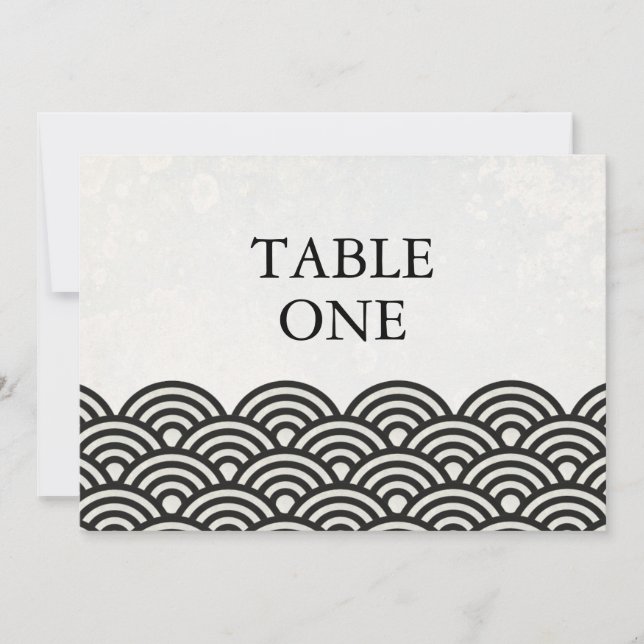 Numéro de table grand avec vagues stylisées Seigha (Devant)