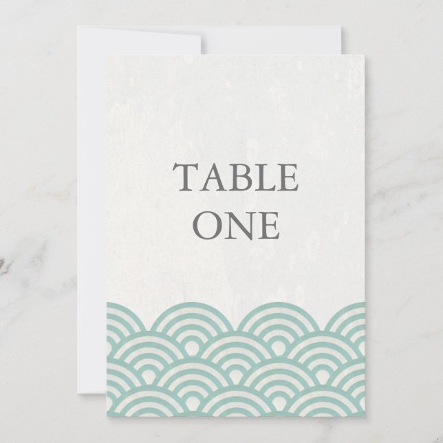 Numéro de table grand avec vagues stylisées Seigha (Devant)
