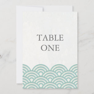 Numéro de table grand avec vagues stylisées Seigha