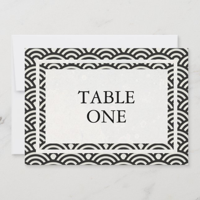 Numéro de table grand avec vagues stylisées Seigha (Devant)