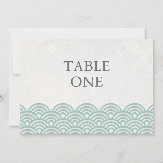 Numéro de table grand avec vagues stylisées Seigha (Devant)