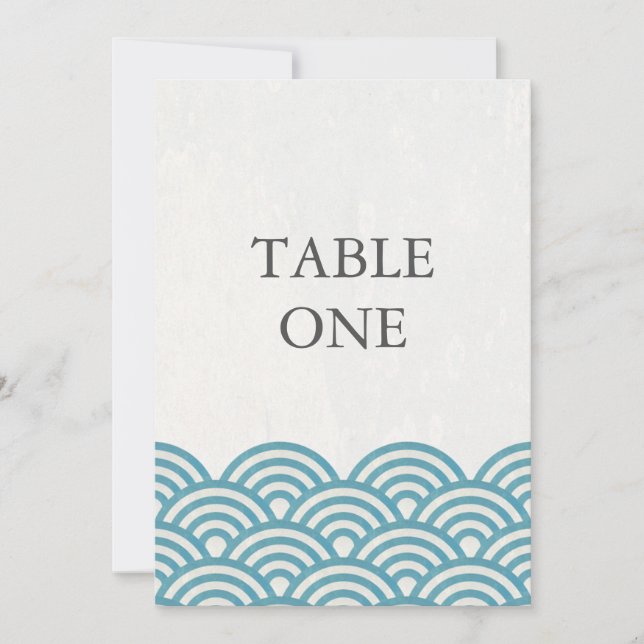 Numéro de table grand avec vagues stylisées Seigha (Devant)