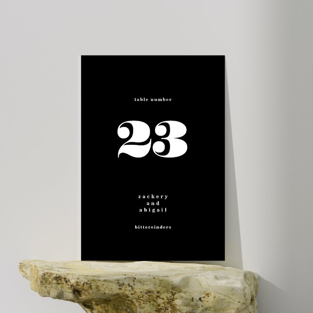 Numéro De Table GRAND Bold Premium Mariage noir blanc (Créateur téléchargé)
