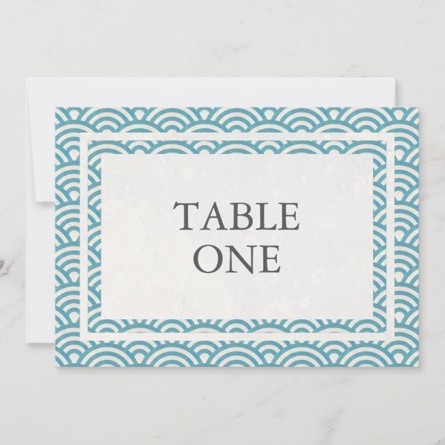 Numéro de table grand format avec vagues stylisées (Devant)