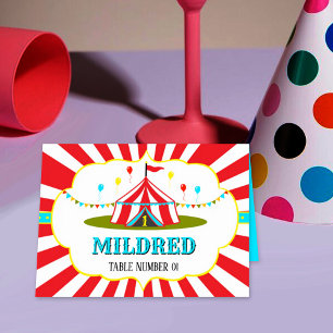 Numéro De Table Grand Top Carnaval de cirque 1er Anniversaire Cart