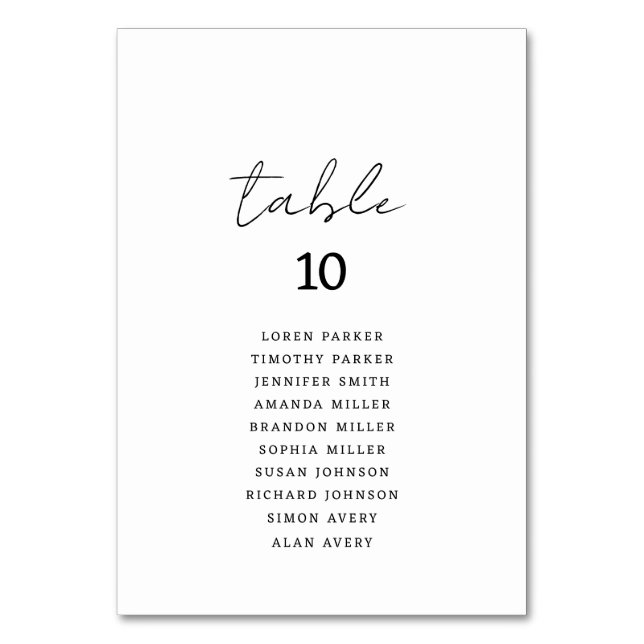Numéro De Table Graphique de placement de mariage à l'écriture man (Par défaut)