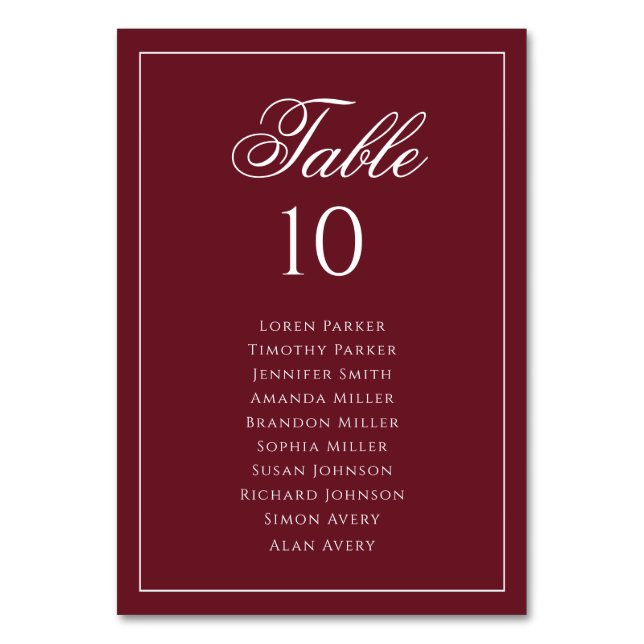 Numéro De Table Graphique de placement de mariage élégant et forme (Par défaut)