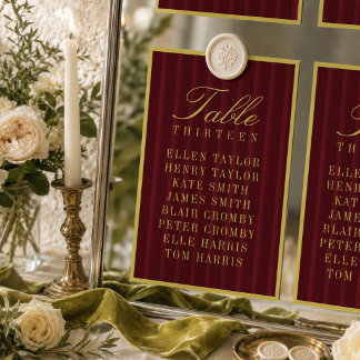 Numéro De Table Graphique de placement de mariage rayé élégant Bou