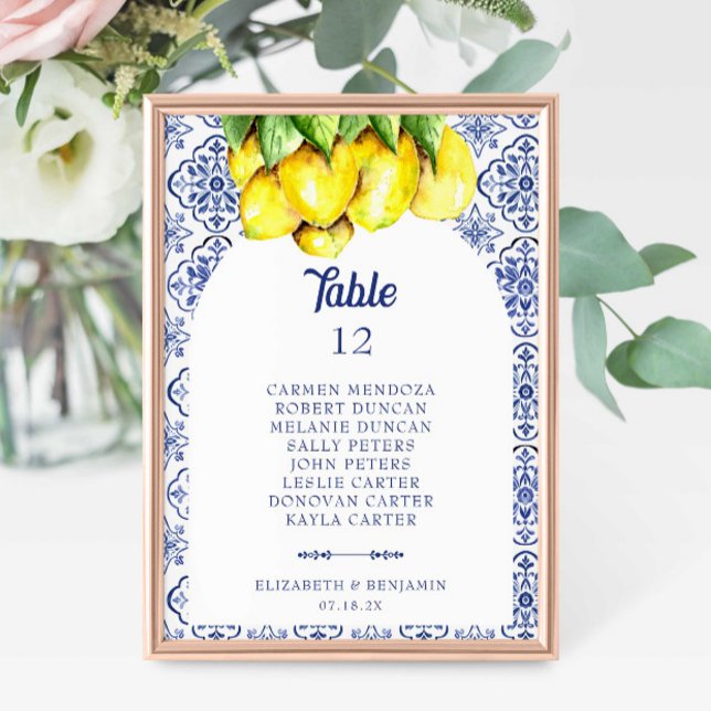 Numéro De Table Graphique de table de mariage méditerranéen La Dol (Créateur téléchargé)