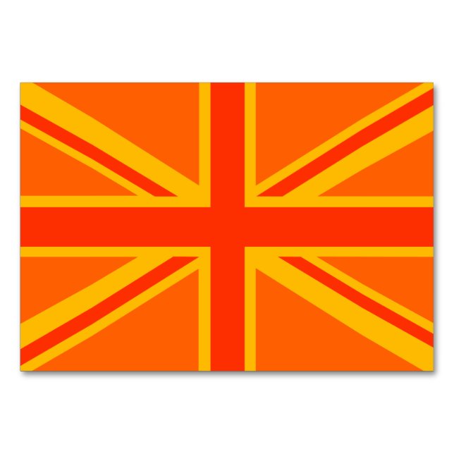 Numéro De Table Gras orange Union Jack Britanniques Drapeau Swag (Devant)