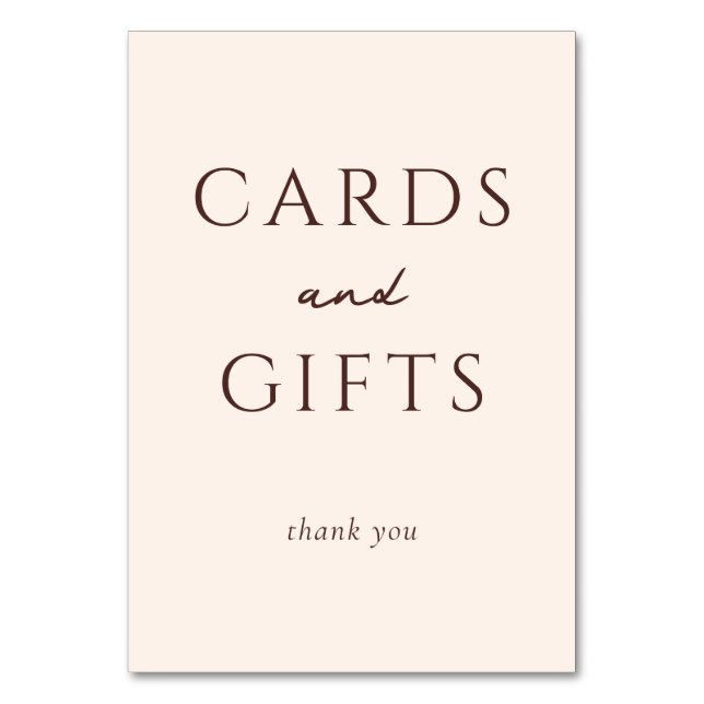 Numéro De Table Grateful Brown Serif Thank You Card (Par défaut)