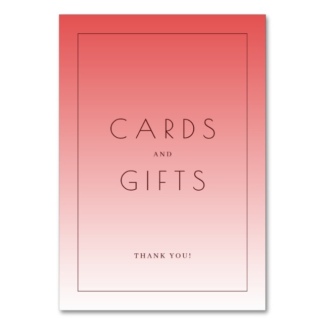 Numéro De Table Grateful Coral Minimalist Thank You Card (Par défaut)