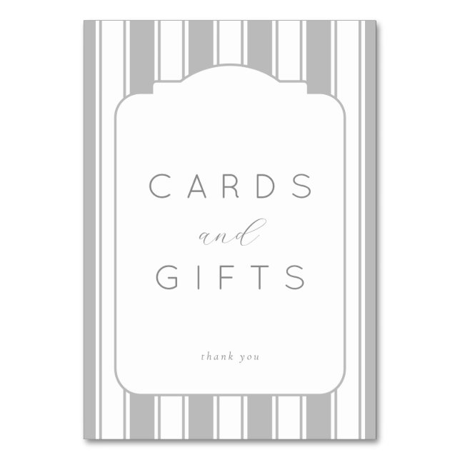 Numéro De Table Grateful Gray Minimalist Thank You Card (Par défaut)