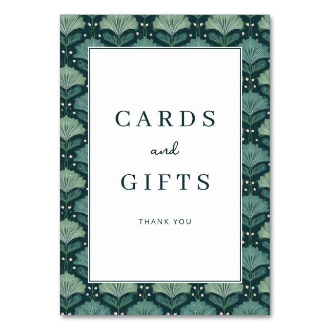 Numéro De Table Grateful Green Botanical Thank You Card (Par défaut)