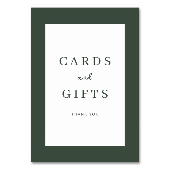 Numéro De Table Grateful Green Minimalist Thank You Card (Par défaut)