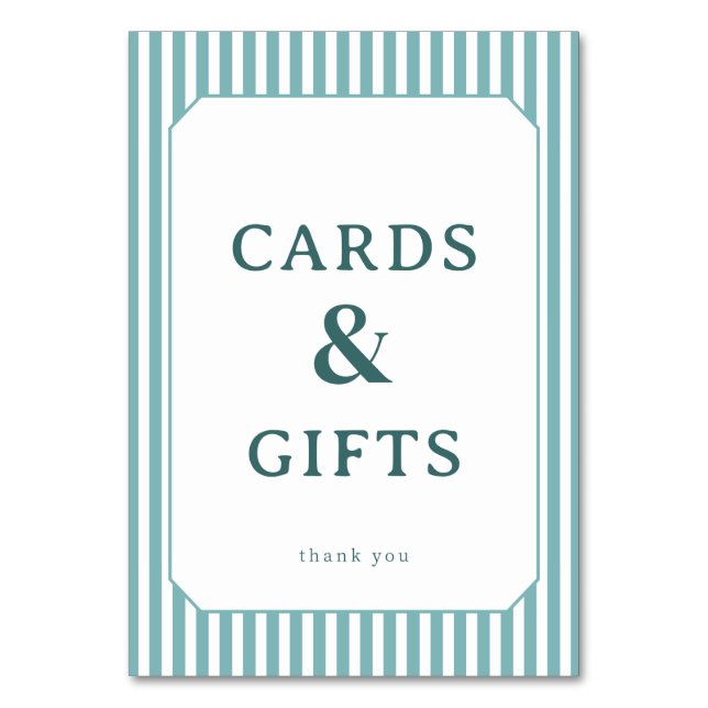 Numéro De Table Grateful Teal Minimalist Cards & Gifts Sign (Par défaut)