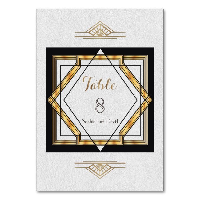 Numéro De Table Great Gatsby Gold White Art Déco TABLE NUMBER (Par défaut)