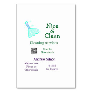 Numéro De Table Green blue gitter clean mop ajouter le nom adresse