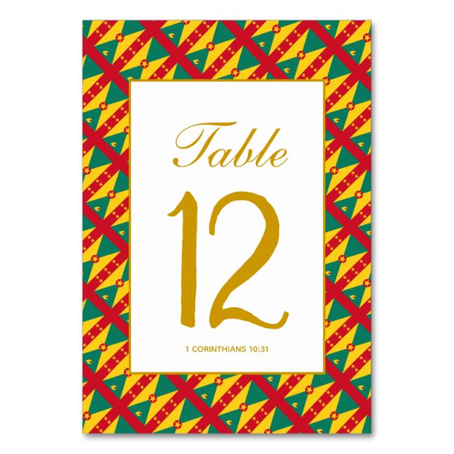 Numéro De Table GRENADA CARRIACOU Célébration Banquet de Mariage (Par défaut)