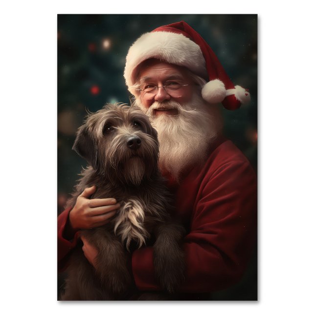 Numéro De Table Griffon à poil dur Père Noël Noël (Par défaut)