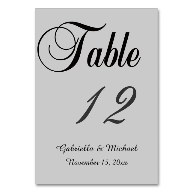 Numéro De Table Gris chic (Par défaut)
