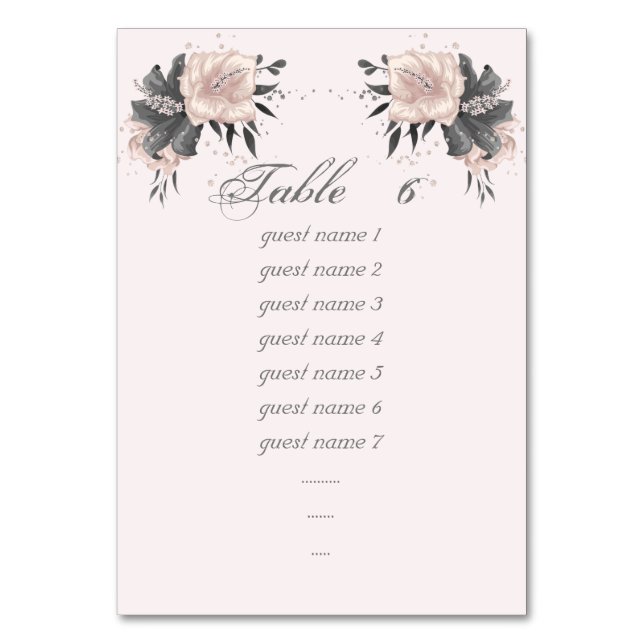 Numéro De Table gris rose poussiéreux parties scintillant (Par défaut)