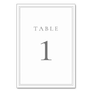 Numéro De Table Gris Silver moderne minimaliste