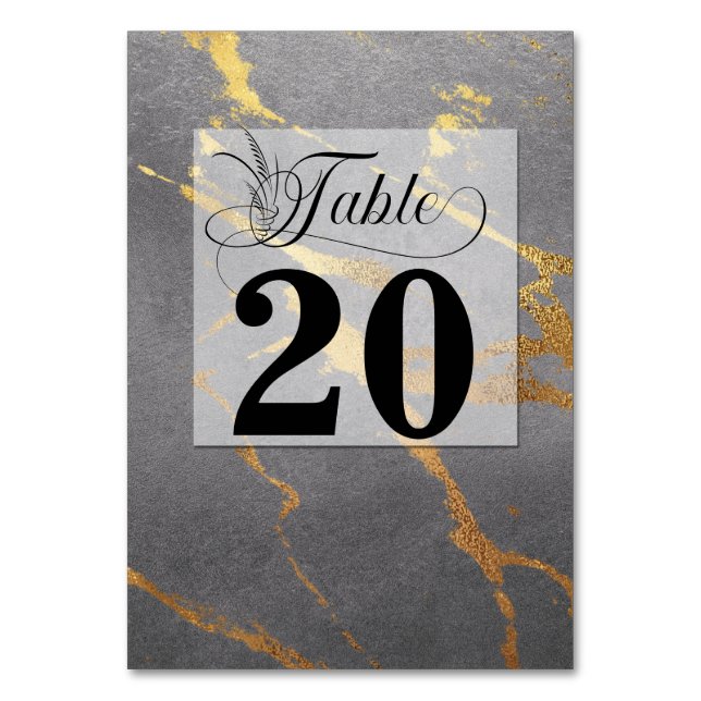 Numéro De Table Gris sophistiqué avec roulettes or (Par défaut)