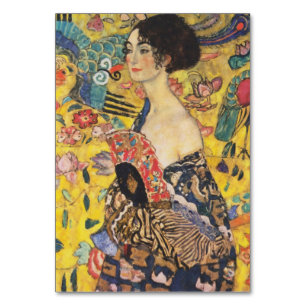 Numéro De Table Gustav Klimt Lady With Fan Art Nouveau Painting