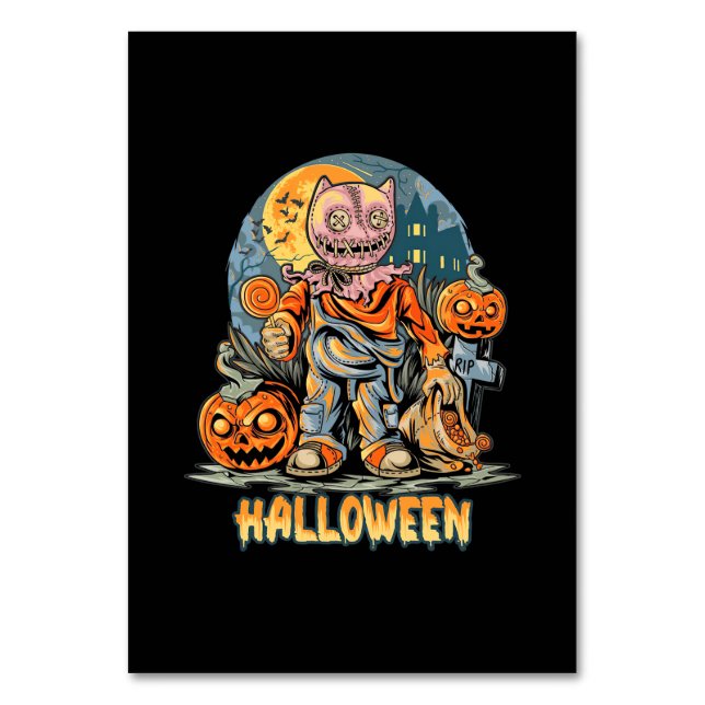 Numéro De Table Halloween Et Chat (Par défaut)