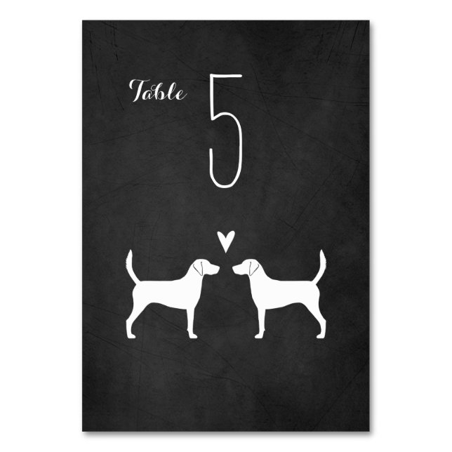 Numéro De Table Harrier Chien Silhouettes Réception de mariage (Par défaut)