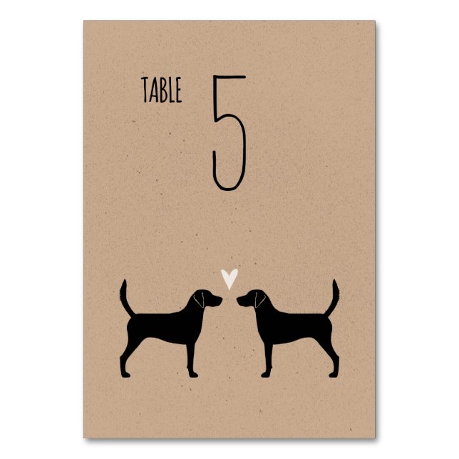 Numéro De Table Harrier Chien Silhouettes Réception de mariage (Par défaut)