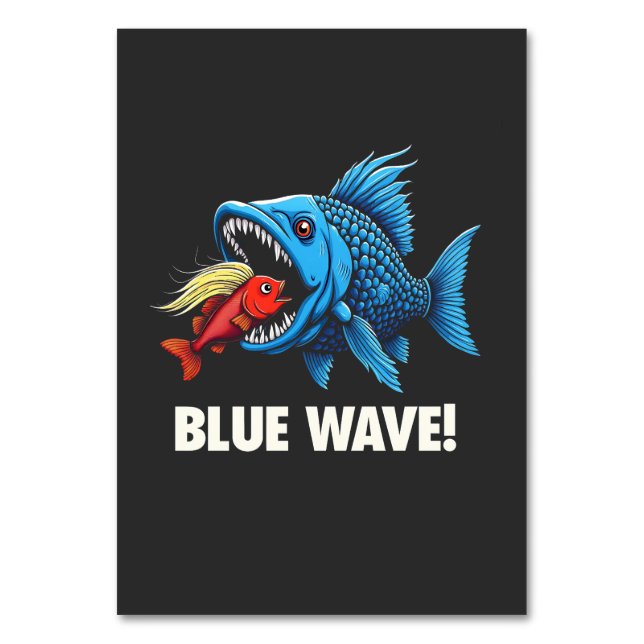 Numéro De Table Harris Walz Élection Blue Waves Démocrate Fish (Par défaut)