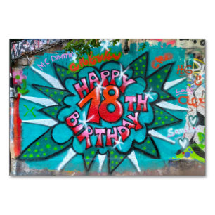 Numéro De Table Heureux Graffiti du 18ème anniversaire