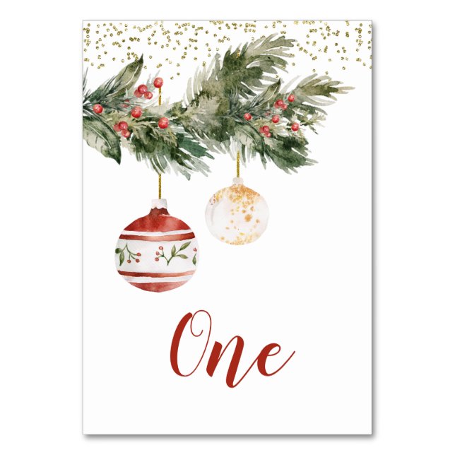 Numéro De Table Hiver Deck the Halls Fête des mariées Numéro de ta (Par défaut)