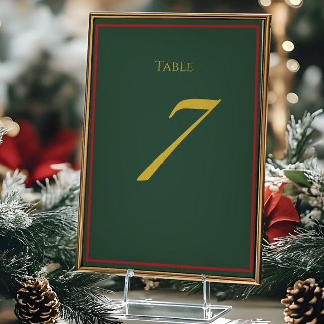 Numéro De Table Holiday Luxe Christmas Table Number Card (Créateur téléchargé)