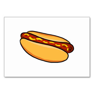 Numéro De Table Hot Dog Hot Dog Juicy Yummy Sausage Chaud Buns Art