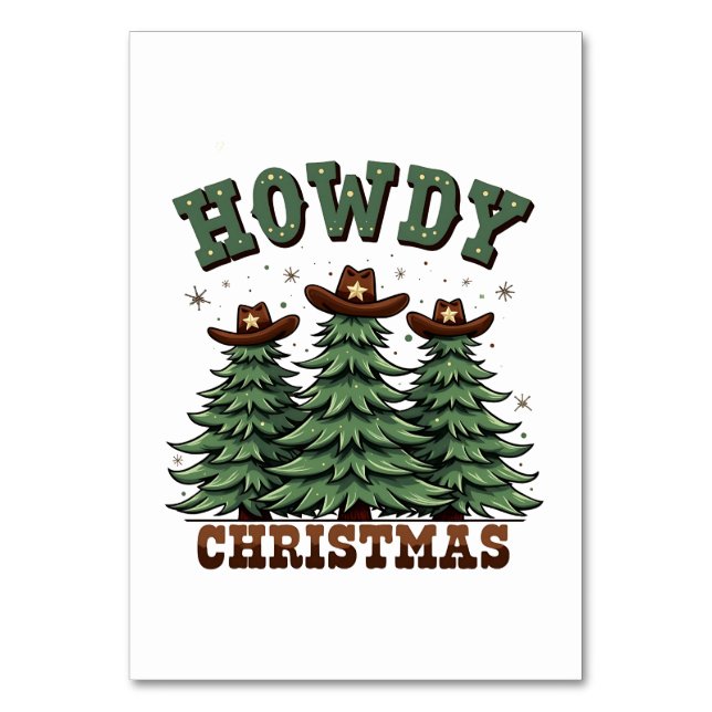 Numéro De Table Howdy Christmas Cactus Western Xmas (Par défaut)