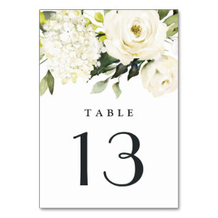 Numéro De Table Hydrangea Elegant Rose or blanc Mariage floral