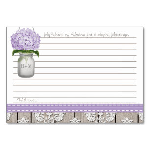 Numéro De Table Hydrangea Mason Jar Paroles de conseils