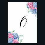 Numéro De Table Hydrangeas Rose et Bleu Aquarelle Table 6<br><div class="desc">Numéro de Table 6 | Complétez votre décor de table avec ces numéros de table élégants. Ils présentent des bouquets d'hydrangeas aquarelle rose et bleu et une typographie fantaisiste. Ce numéro de table floral est parfait pour les mariages de printemps et d'hiver, les douches de mariée, les baby showers et...</div>