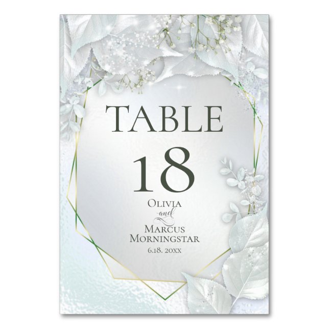 NUMÉRO DE TABLE | Icy Blue Pearl Shimmer (Par défaut)