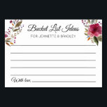 Numéro De Table Idées de liste de regroupement Automne Automne Car<br><div class="desc">Ces belles cartes personnalisées de liste de seau seront le complément parfait à votre réception de mariage ou douche de mariage/couple. Ce design présente des fleurs d'aquarelle bordeaux et de l'espace pour que les invités laissent leur liste d'idées de lieux ou d'activités pour les jeunes mariés à faire dans leur...</div>