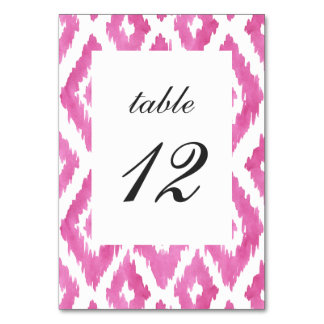 Numéro De Table Ikat rose chaud