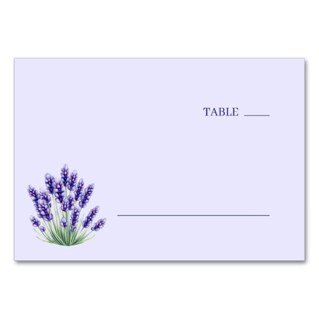 Numéro De Table Illustration à l'aquarelle de lavande sereine (Devant)