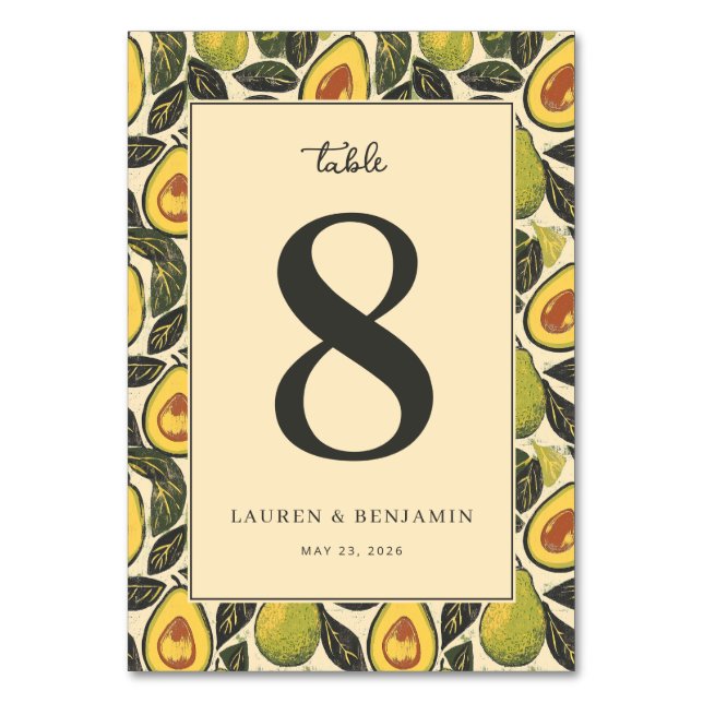 Numéro De Table Illustration d'avocat beige joyeux (Par défaut)