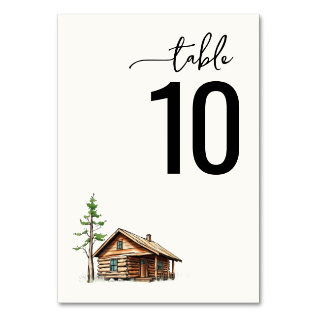 Numéro De Table Illustration de chalet rustique cosy (Par défaut)